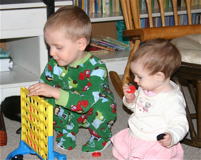 Christian and Abby playing together